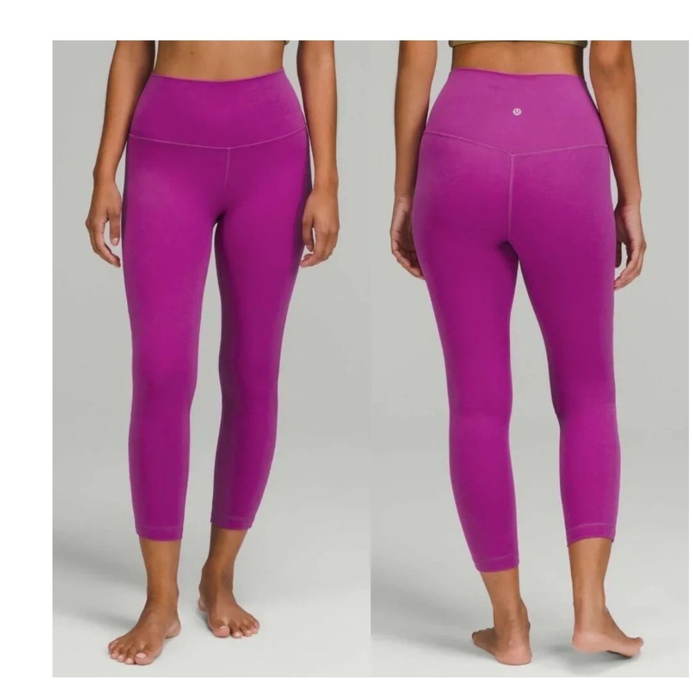 Lululemon Align High-Rise Crop 23 Vivid Plum Purple Nulu Yoga Leggings Size 8